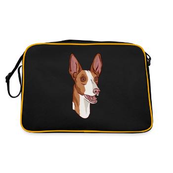 Portrait de tête de chien Podenco - Sac Retro - noir/or - Dos
