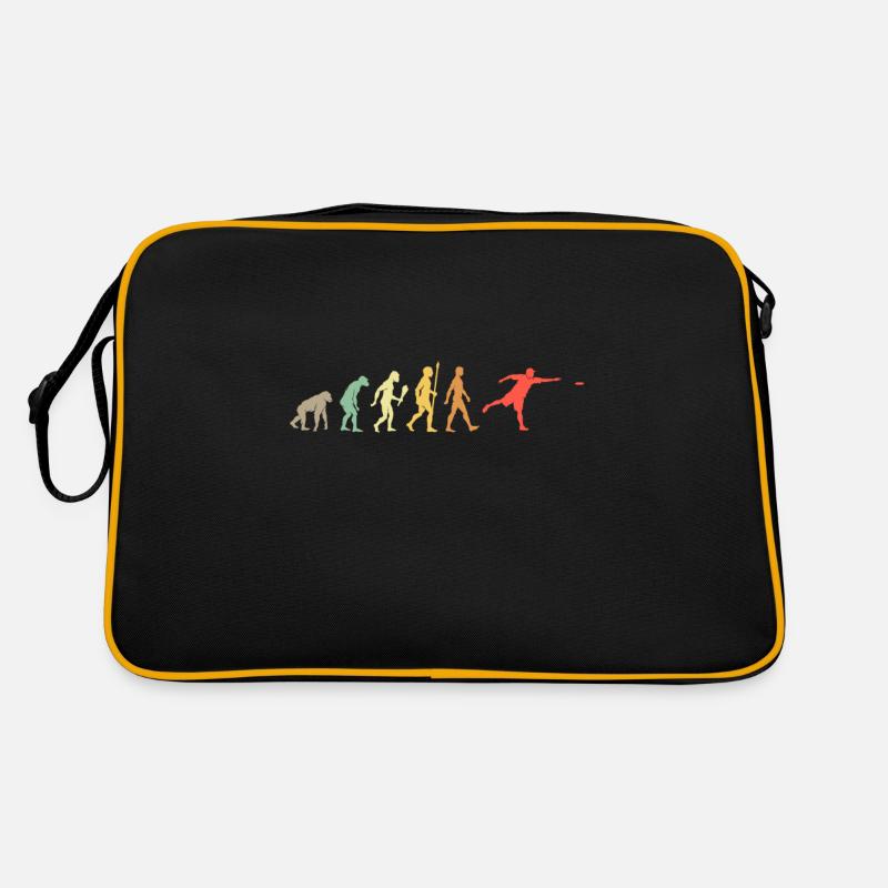 Vintage Disc Golf Evolution Frisbee Geschenk - Retro Tasche - Schwarz/Gold