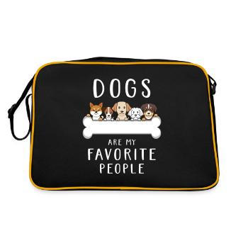 Dog saying funny - Retro Bag - black/gold - Back