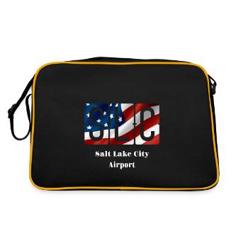 Flughafen Salt Lake City - Retro Tasche - Schwarz/Gold - Hinten