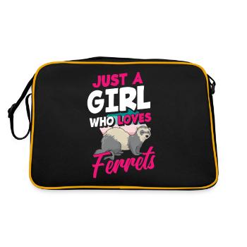 Propriétaire de furet drôle, amoureux de furet - Sac Retro - noir/or - Dos