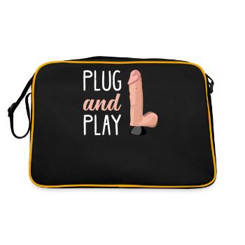 BDSM Bondage Sex Plug Anal Dildo Vibrator Sous - Sac Retro - noir/or - Dos