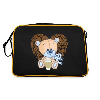 Coffee is my valentine - Retro Tasche - Schwarz/Gold - Hinten