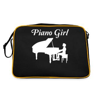 Pianiste piano piano fille cadeau - Sac Retro - noir/or - Dos