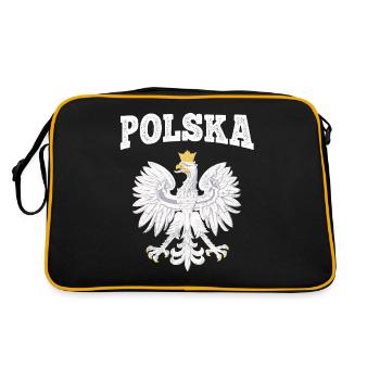 Poland flag eagle Polska fan shirt Polish - Retro Bag - black/gold - Back