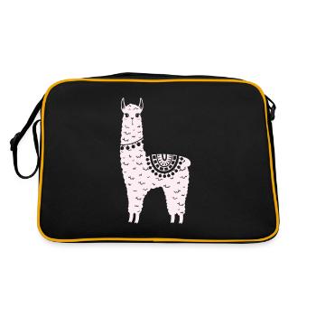 Alpaca - Retro Tasche - Schwarz/Gold - Hinten