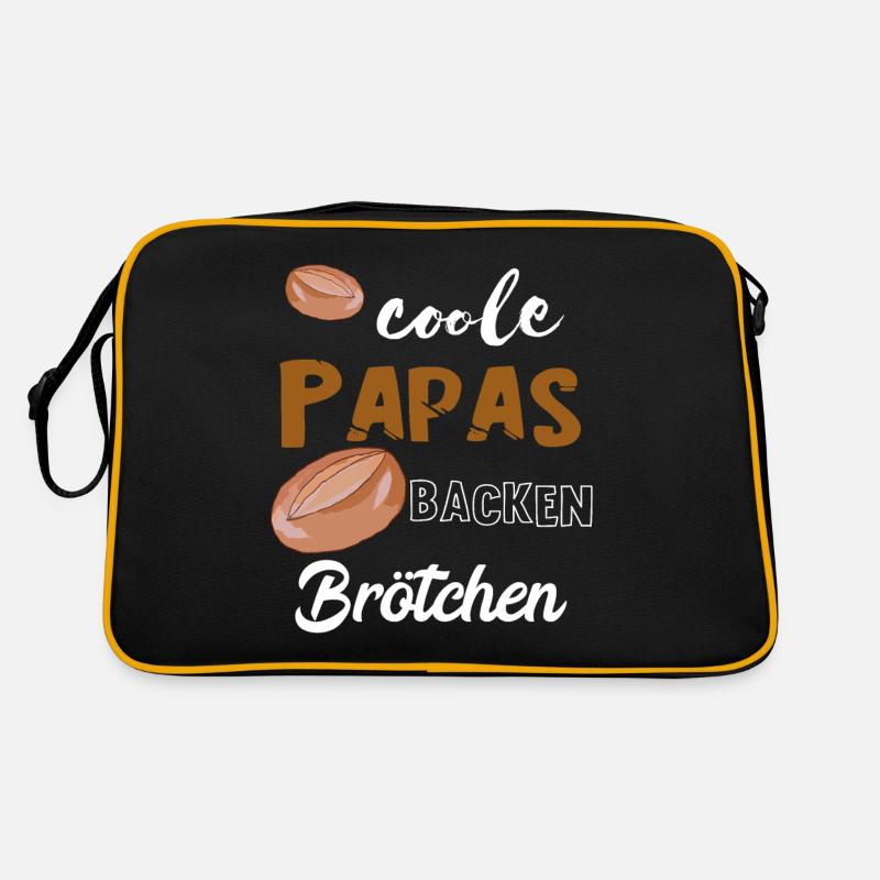 Bäcker Konditor Brötchen Backen Bäckerei Geschenke - Retro Tasche - Schwarz/Gold