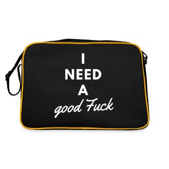 J'ai besoin d'une bonne baise blanche - Sac Retro - noir/or - Dos