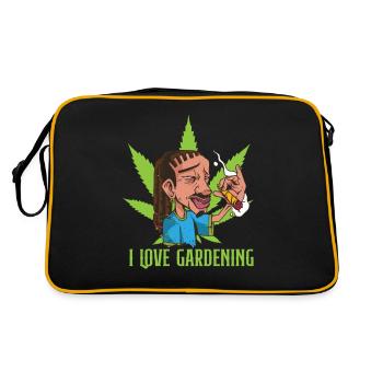 Cannabis hemp stoner gift - Retro Bag - black/gold - Back
