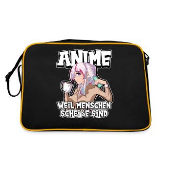 Anime parce que les gens sucent le manga otaku - Sac Retro - noir/or - Dos