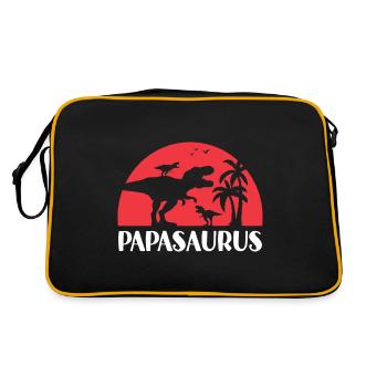 Papasaurus Cadeau Papa T-rex Dinosaure - Sac Retro - noir/or - Dos