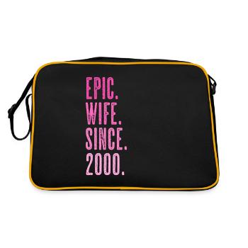 Epic wife since 2000 marriage wedding - Retro Bag - black/gold - Back