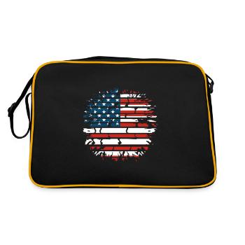 Idée cadeau drôle d'Amérique - Sac Retro - noir/or - Dos
