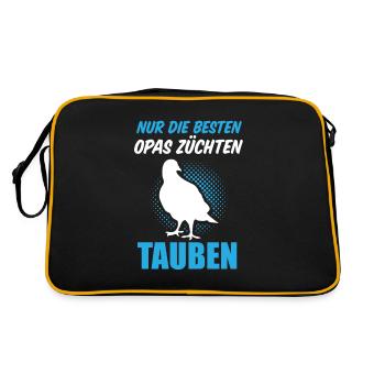 Pigeon Fancier | Carrier Pigeon Breeder - Retro Bag - black/gold - Back