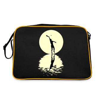 Beach tennis moon - Retro Bag - black/gold - Back