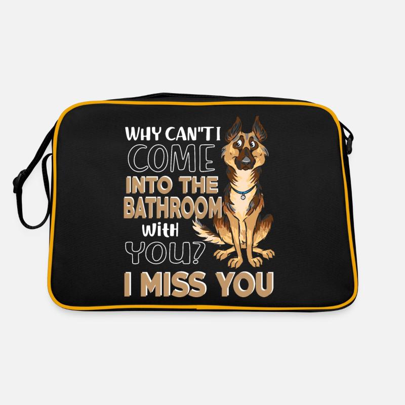 German shepherd dog - Retro Bag - black/gold