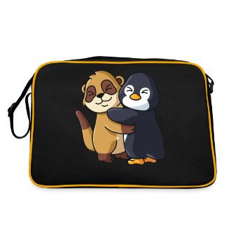 Suricate avec pingouin aime doux mignon - Sac Retro - noir/or - Dos