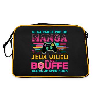 Manga Jeux vidéo Bouffe - Geek Humour Console - Sac Retro - noir/or - Dos