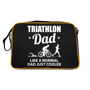 Cadeau de sport d'endurance papa papa triathlon - Sac Retro - noir/or - Dos