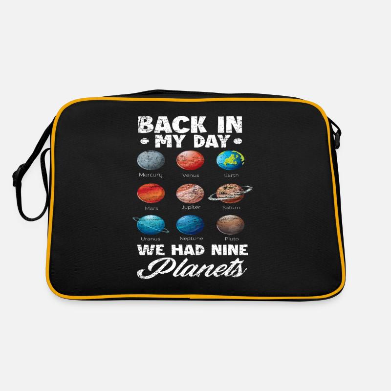 Astronomie Planeten - Retro Tasche - Schwarz/Gold