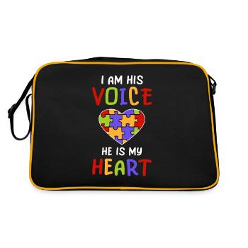 Autisme Coeur Asperger Autiste Puzzle Coeur - Sac Retro - noir/or - Dos