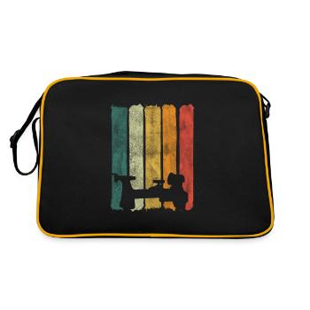 Retro beam wood lathe woodturner illustration - Retro Bag - black/gold - Back