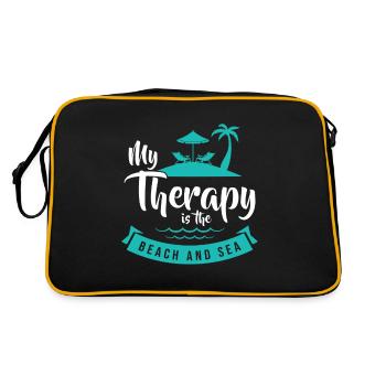 Beach sea vacation saying palm trees - Retro Bag - black/gold - Back
