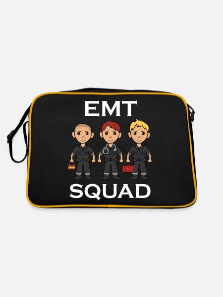 Sanitäter Rettungsdienst Team Notfall - Retro Tasche - Schwarz/Gold - Hinten