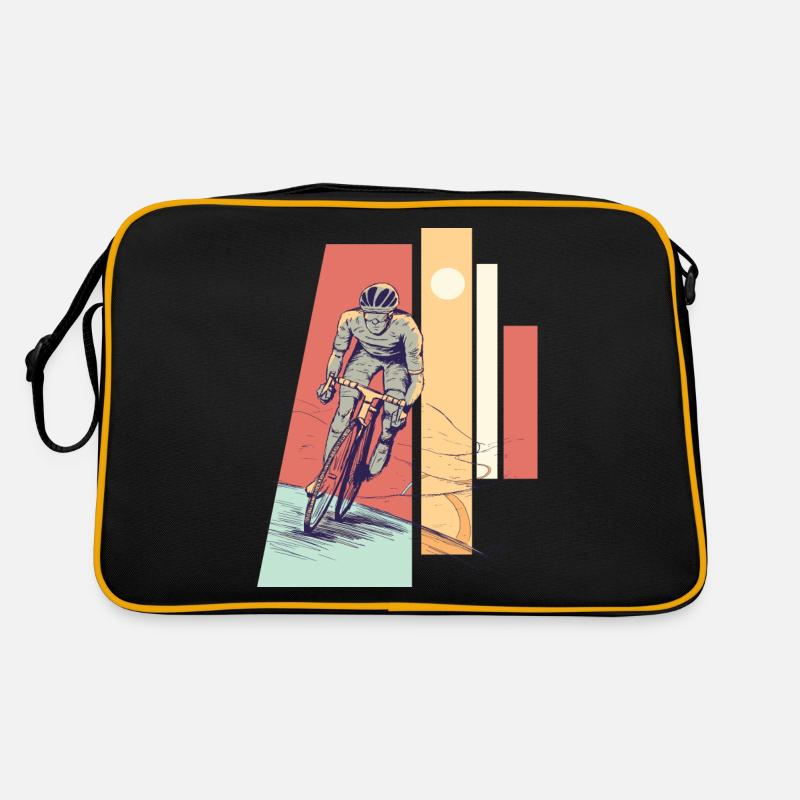 Rennrad Fahrer - Retro Tasche - Schwarz/Gold
