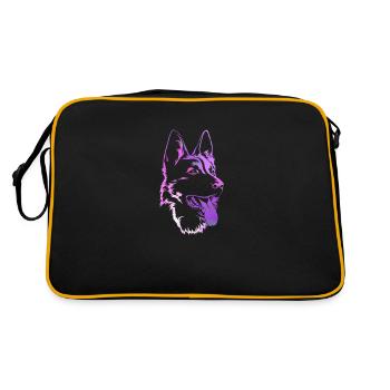 Chien d'illustration de chien d'amour - Sac Retro - noir/or - Dos