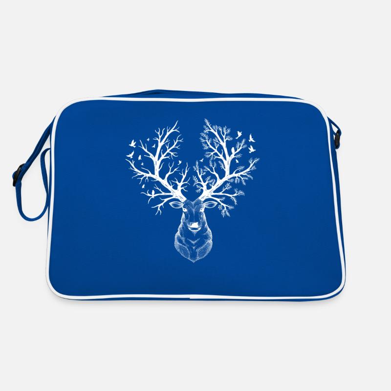 Deer illustration from trees deer Retro Bag