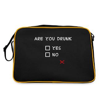 funny drunken,party,tick,drunk, gift - Retro Bag - black/gold - Back