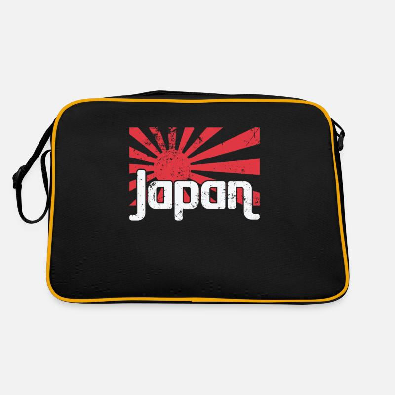 Japon drapeau soleil levant - Sac Retro - noir/or