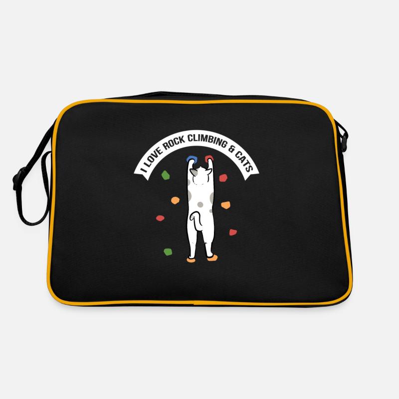 Kletterer Katze Klettern Kletterin Katzen Kätzchen Retro Tasche