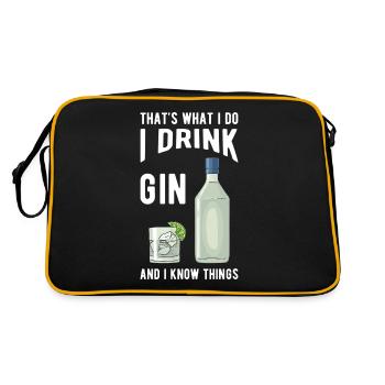 Gin saying gin gifts - Retro Bag - black/gold - Back