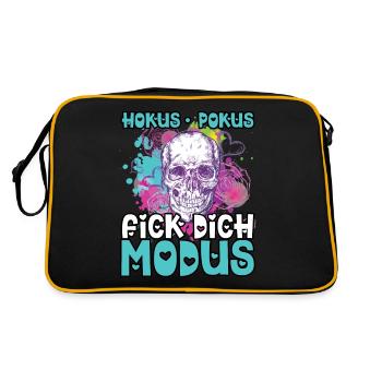 Hokus Pokus Damen - Hokus Pokus Fick Dich Modus - Retro Tasche - Schwarz/Gold - Hinten