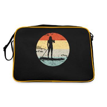 Paddle Board SUP Vintage Look Gift - Retro Bag - black/gold - Back