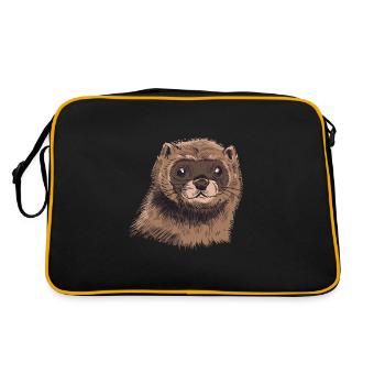 Tête de vison mignon vison dessin mignon - Sac Retro - noir/or - Dos