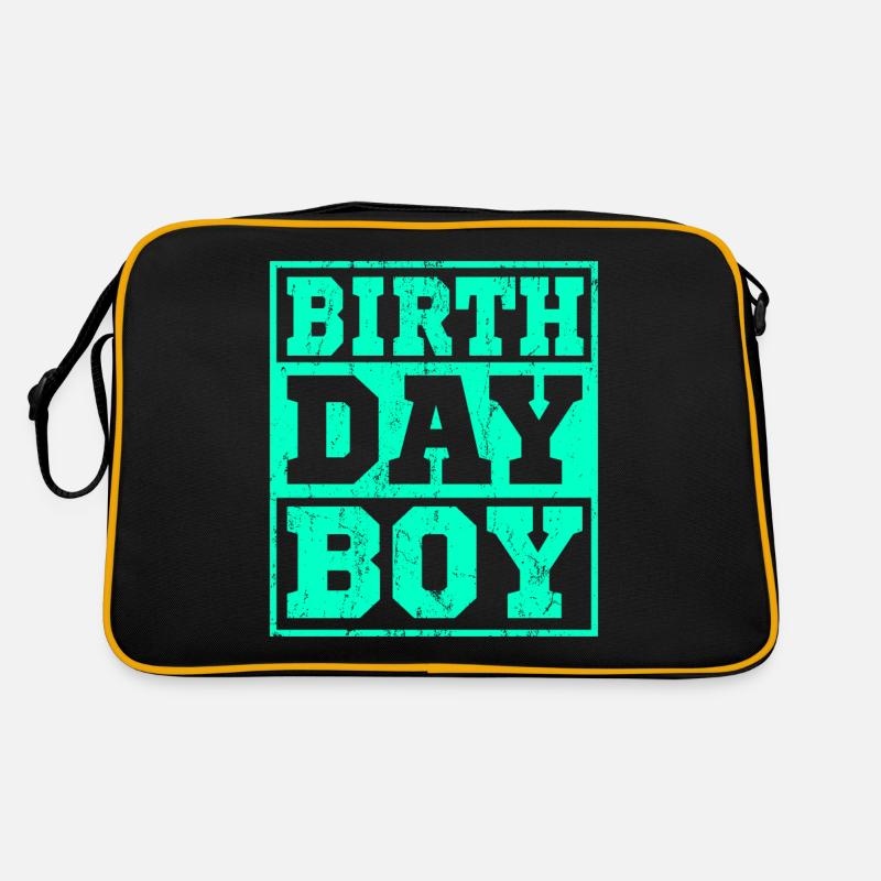 BIRTHDAY BOY Geburtstag Junge Geschenk - Retro Tasche - Schwarz/Gold