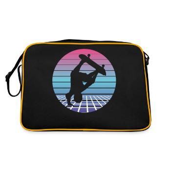 Skateboarder Skater Skate Retro Vintage Gift - Retro Bag - black/gold - Back