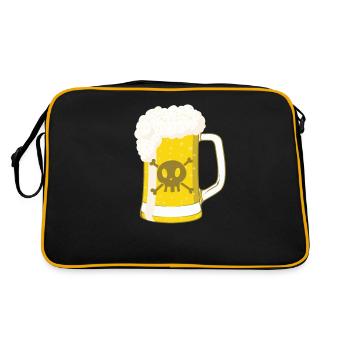 Pirate beer with skull - Retro Bag - black/gold - Back