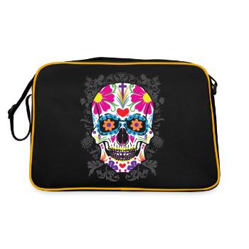 Crâne de sucre dia de los muertos - Sac Retro - noir/or - Dos