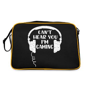 Gamer Zocker Lustig DNA - Retro Tasche - Schwarz/Gold - Hinten