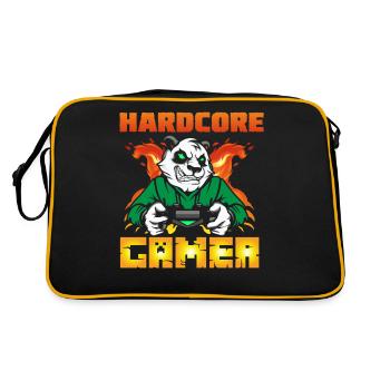 Gamer Zocker Lustig DNA - Retro Tasche - Schwarz/Gold - Hinten