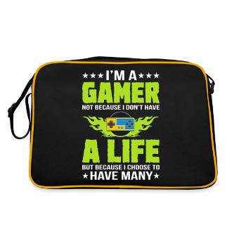 Gamer Gamer Funny DNA - Retro Bag - black/gold - Back