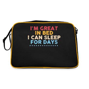 I'm Great in Bed I Can Sleep For Days - Sac Retro - noir/or - Dos