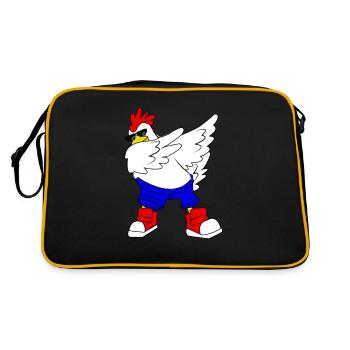 Dabbing Chicken Dab Dance Farmer Funny Gift - Retro Bag - black/gold - Back