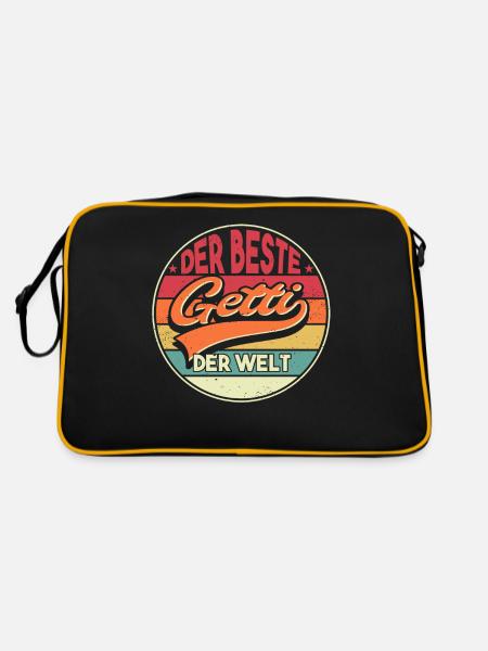Der Beste Getti Der Welt Geschenk - Retro Tasche - Schwarz/Gold - Hinten