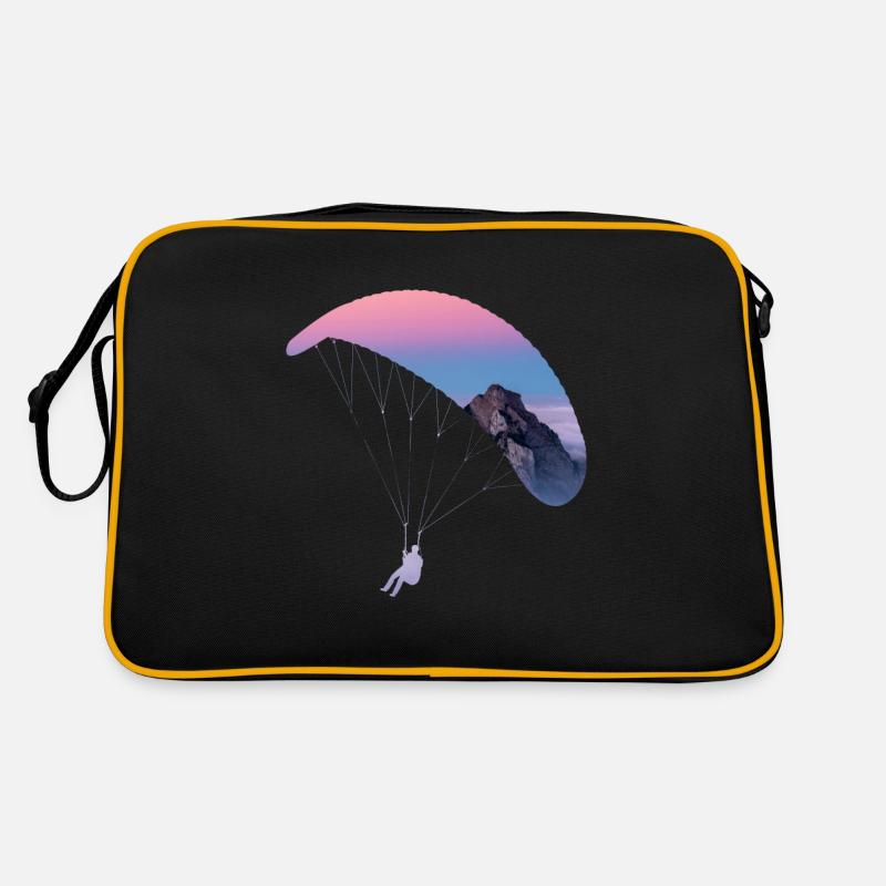 Gleitschirmfliegen - Retro Tasche - Schwarz/Gold
