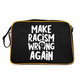 Make Racism wrong again - Retro Tasche - Schwarz/Gold - Hinten